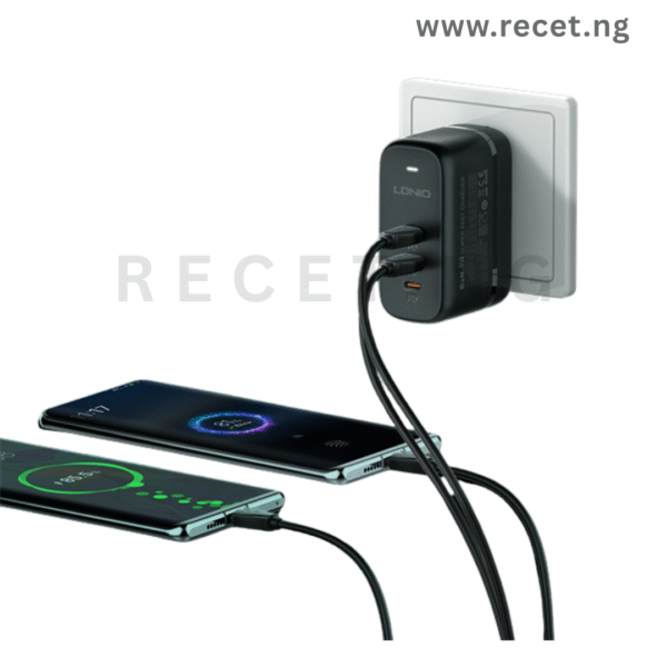 Ldnio 65W GaN Fast Charger Q367- 3 USB-C Port