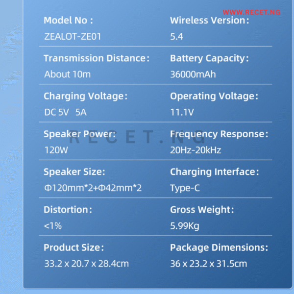 zealot ZE01 speaker