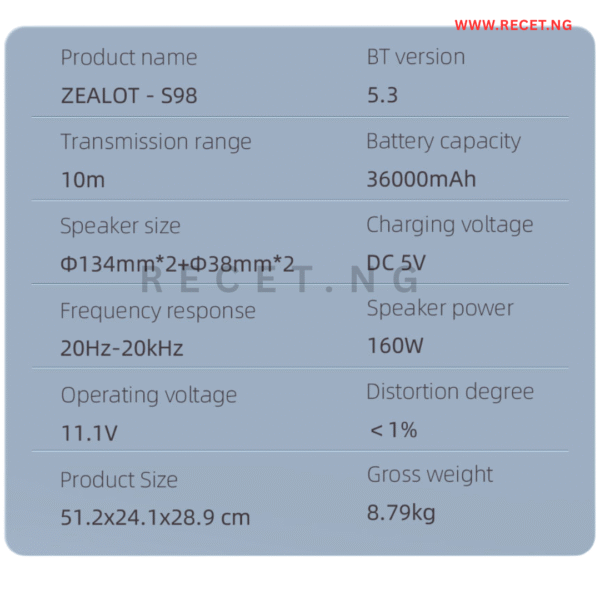zealot s98 speaker